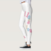 "i love you" Patch Art Leggings | Aesthetic Print (Links)