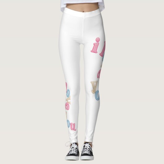 "i love you" Patch Art Leggings | Aesthetic Print (Voorkant)