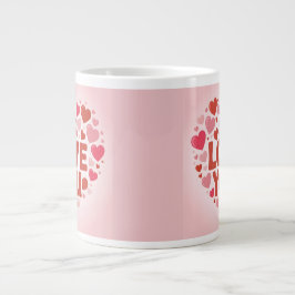 I Love You Pink Hearts Jumbo Mug Grote Koffiekop