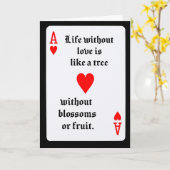 I LOVE YOU PLAYING CARD -- Greeting Card Kaart (Gele Bloem)