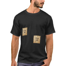 "I Love You" Post-it Notes Minimalist Black T-Shir