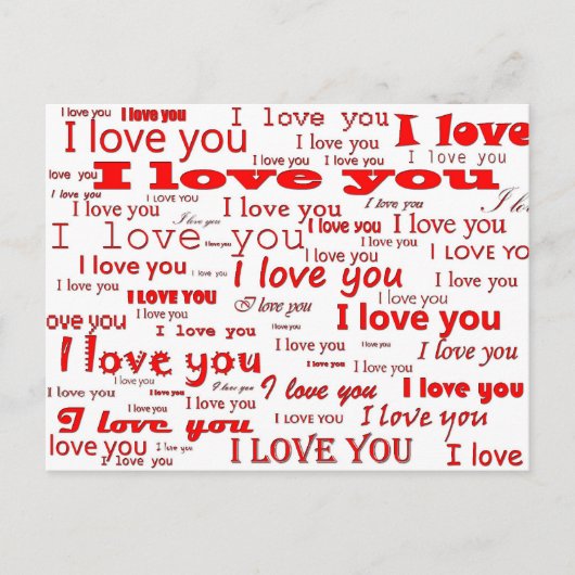 I love you postcard briefkaart (Voorkant)