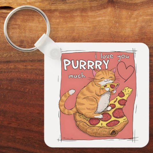 I Love You Purrry Much Funny Cat Lover Gift  Sleutelhanger (Voorkant)