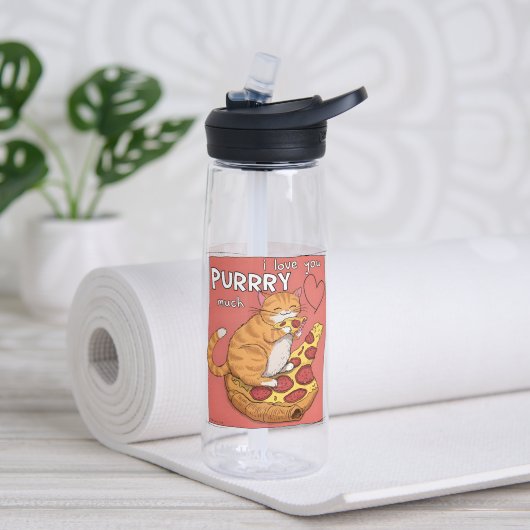 I Love You Purrry Much Funny Cat Lover Gift  Waterfles (Yoga (Gedraaid)  )