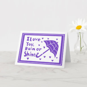 I Love You Rain or Shine Umbrella Hearts Kaart
