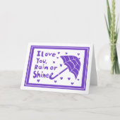 I Love You Rain or Shine Umbrella Hearts Kaart (Voorkant)
