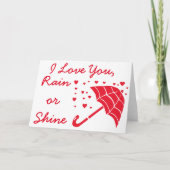 I Love You Rain or Shine Umbrella Hearts Kaart (Voorkant)