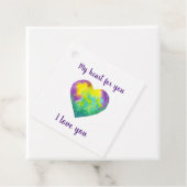 I love you rainbow heart Valentine's Day Bedankjes Labels (In situ)