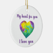  I love you rainbow  heart  Valentine's Day  Keramisch Ornament (Rechts)