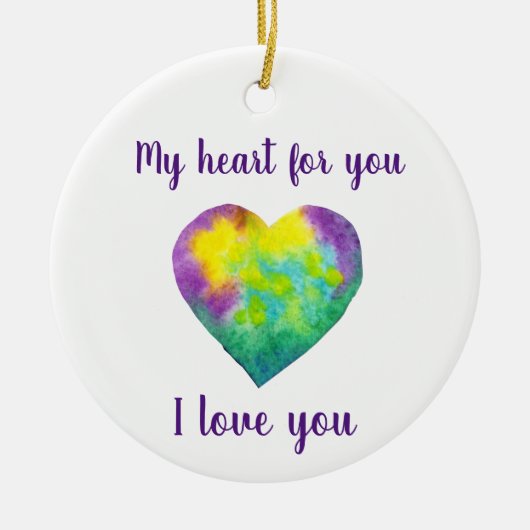  I love you rainbow  heart  Valentine's Day  Keramisch Ornament (Voorkant)