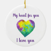  I love you rainbow  heart  Valentine's Day  Keramisch Ornament (Achterkant)