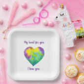  I love you rainbow  heart Valentine's Day  Papieren Bordje (Feest)