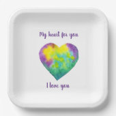  I love you rainbow  heart Valentine's Day  Papieren Bordje (Voorkant)