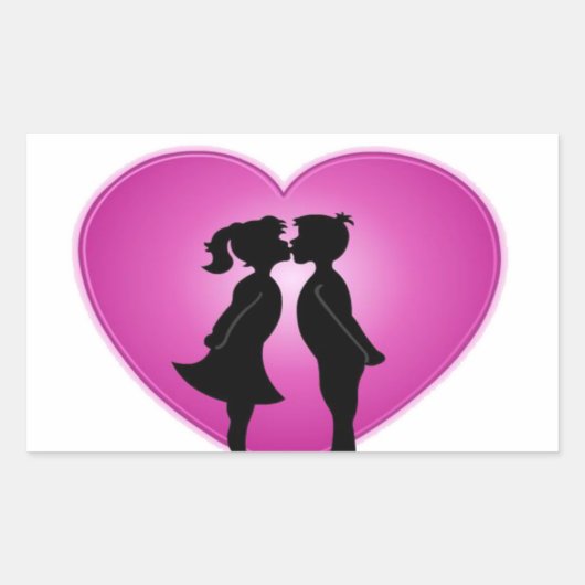 I Love You Rechthoekige Sticker (Voorkant)