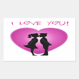 I Love You Rechthoekige Sticker