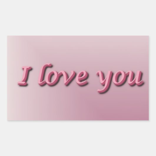I love you. rechthoekige sticker (Voorkant)