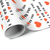 I love you red black white cadeaupapier (Rol Hoek)