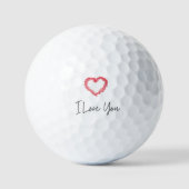 I Love You Red Heart Valentines Day For Husband Golfballen (Voorkant)