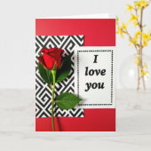I Love You Red Rose Maze Card Kaart (Gele Bloem)