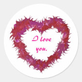 I love you, red wispy heart stickers (Voorkant)