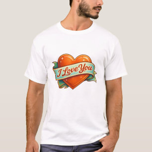 I Love You Retro Hart T-Shirt