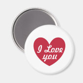 "I Love You" Rode hart op wit Magneet (Voorkant / Achterkant)