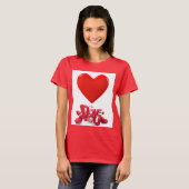 I Love You – Romantisch T-shirt voor dames met roo (Voorkant volledig)