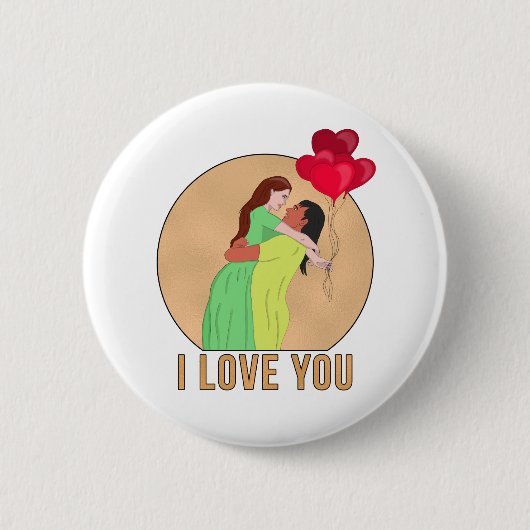 I Love You Ronde Button 5,7 Cm (Voorkant)