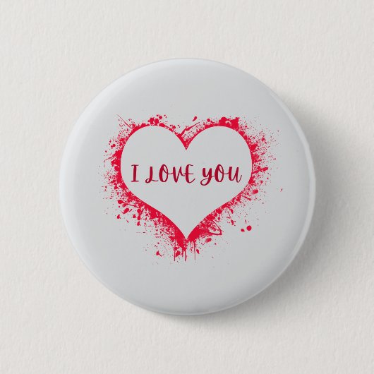 I Love You Ronde Button 5,7 Cm (Voorkant)