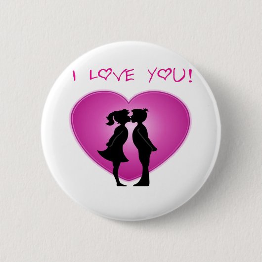 I Love You Ronde Button 5,7 Cm (Voorkant)