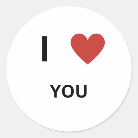 I Love You Ronde Sticker (Voorkant)