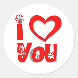 I Love You Ronde Sticker