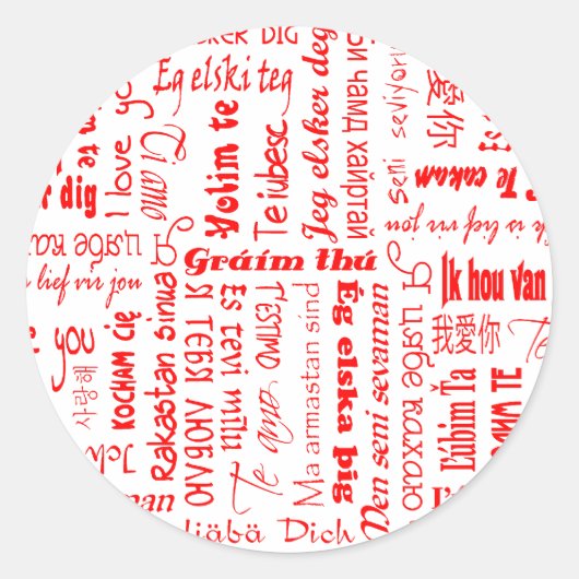 I Love You Ronde Sticker (Voorkant)