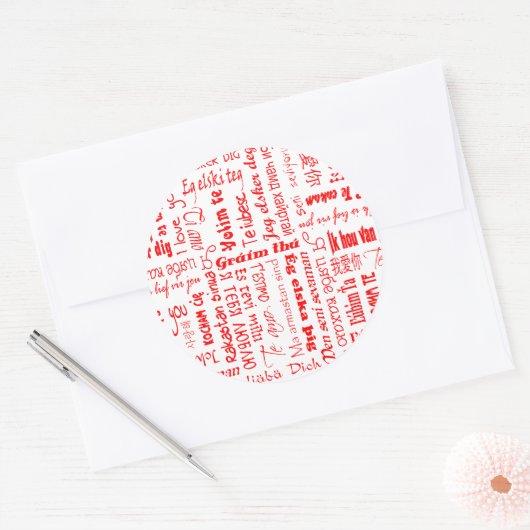 I Love You Ronde Sticker (Envelop)