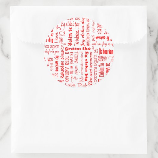 I Love You Ronde Sticker (Tas)