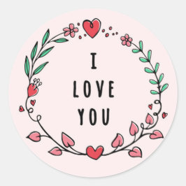 I Love You Ronde Sticker