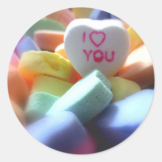 I Love You Ronde Sticker (Voorkant)
