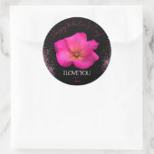 I Love You - Roos - Valentijnse gepersonaliseerde  Ronde Sticker (Tas)