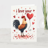 I Love You Rooster Card Kaart (Voorkant)