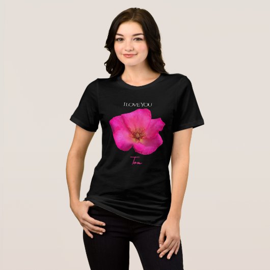 I Love You - Rose -Valentines Personalized Tri-Blend Shirt (Voorkant volledig)