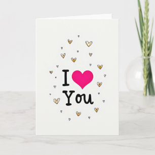 I Love You Roze Hartjes Kaart