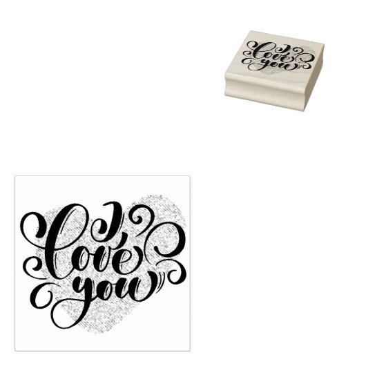 I Love You Rubberstempel (Gestempeld)