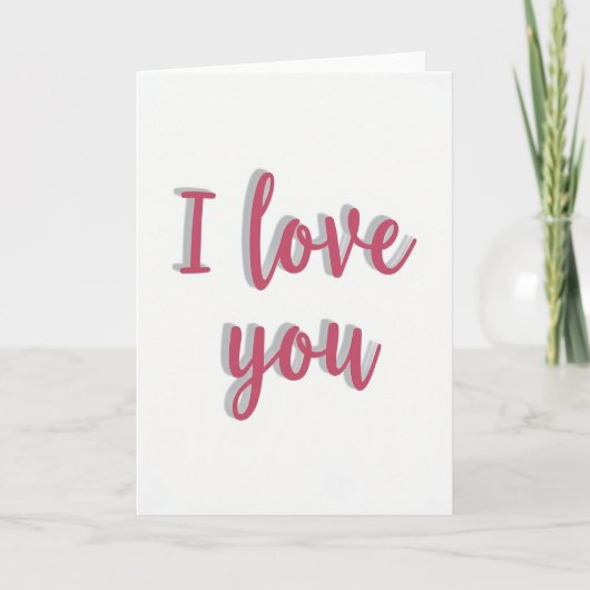 I Love You Schaduw Script Kaart (Voorkant)