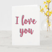 I Love You Schaduw Script Kaart (Gele Bloem)