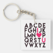 I LOVE YOU - Schattige romantisch alfabet Sleutelhanger (Voorkant)