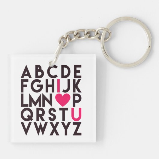 I LOVE YOU - Schattige romantisch alfabet Sleutelhanger (Achterkant)