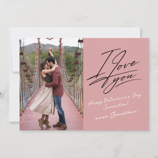 I Love You Script Photo Valentijnsdag Feestdagenkaart (Voorkant)