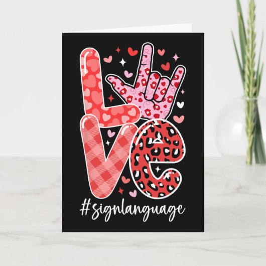 I Love You Sign Language Asl Valentine's Day Deaf  Kaart (Voorkant)