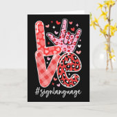I Love You Sign Language Asl Valentine's Day Deaf  Kaart (Gele Bloem)