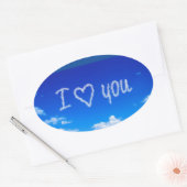 "I Love You" sky-schrift, Ovale Sticker (Envelop)